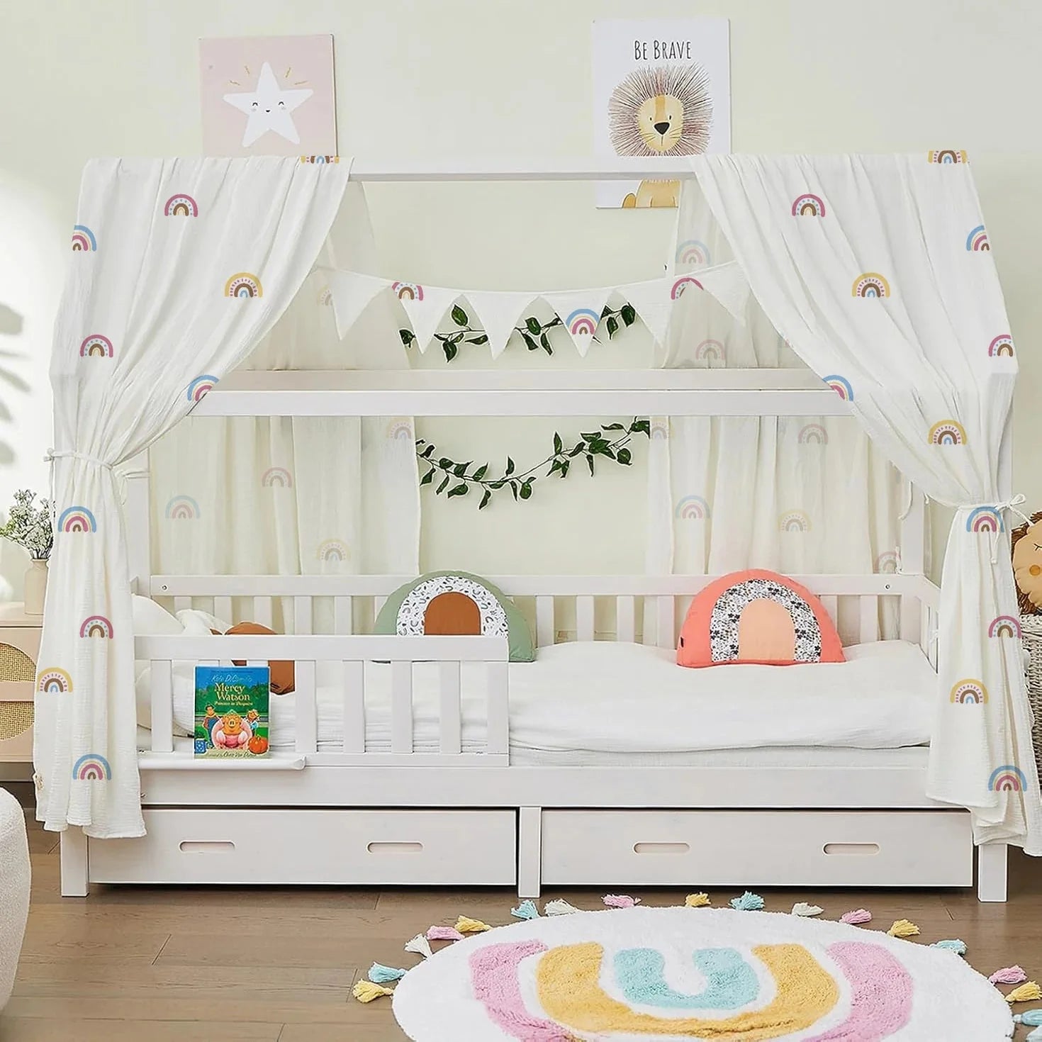 ciel de lit cabane blanc