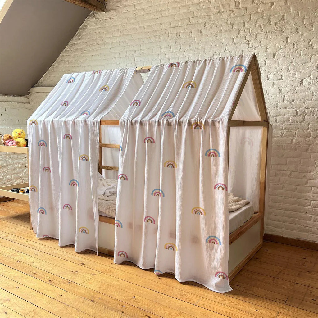 ciel de lit cabane blanc